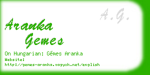 aranka gemes business card