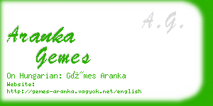 aranka gemes business card